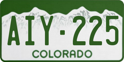 CO license plate AIY225