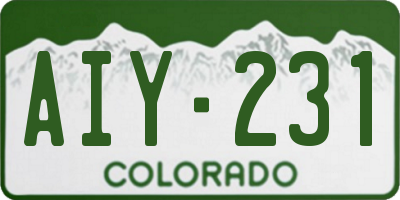 CO license plate AIY231