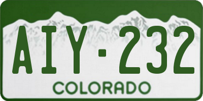 CO license plate AIY232