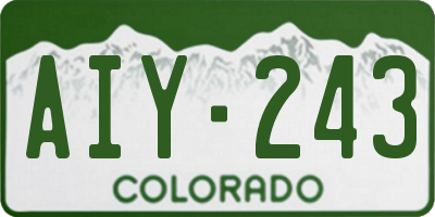 CO license plate AIY243