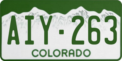 CO license plate AIY263