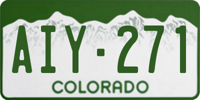 CO license plate AIY271