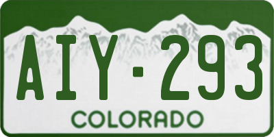 CO license plate AIY293