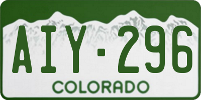CO license plate AIY296