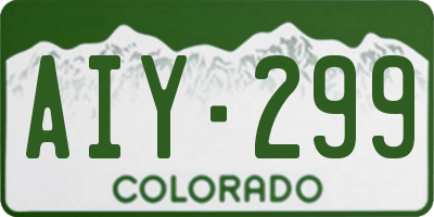 CO license plate AIY299