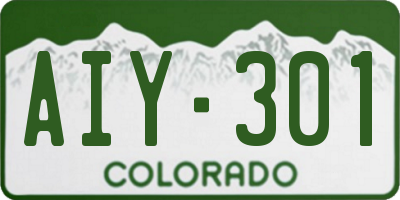 CO license plate AIY301