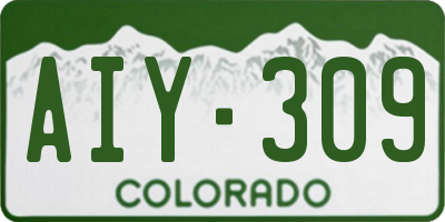 CO license plate AIY309