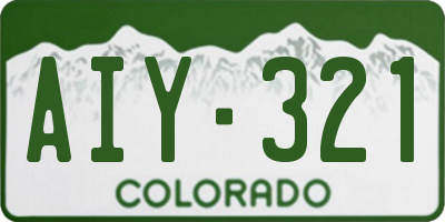 CO license plate AIY321
