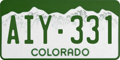 CO license plate AIY331
