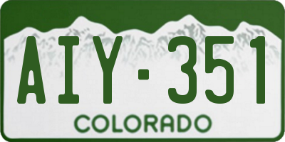 CO license plate AIY351