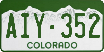CO license plate AIY352