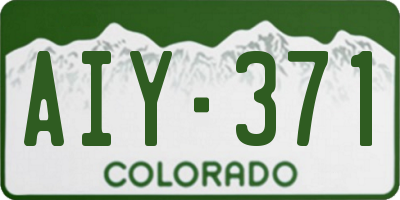 CO license plate AIY371