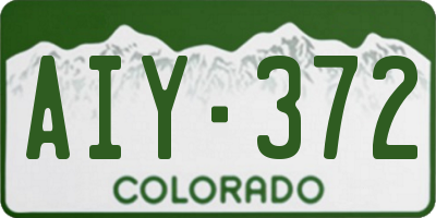 CO license plate AIY372