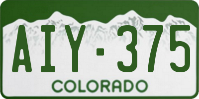 CO license plate AIY375