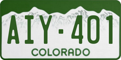 CO license plate AIY401