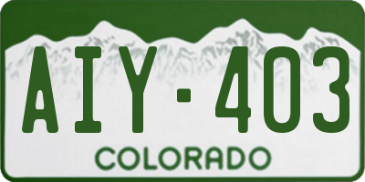 CO license plate AIY403