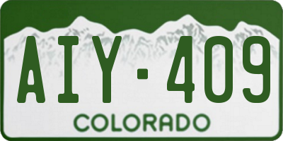 CO license plate AIY409