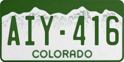 CO license plate AIY416
