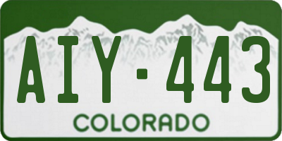 CO license plate AIY443