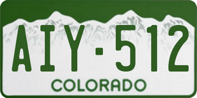 CO license plate AIY512
