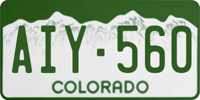 CO license plate AIY560