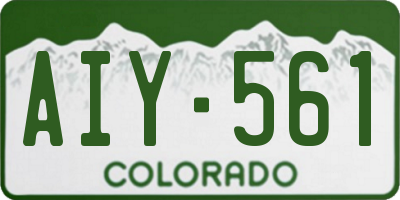 CO license plate AIY561
