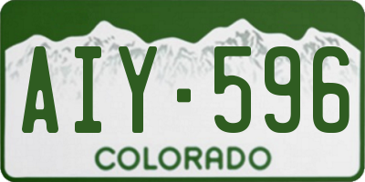 CO license plate AIY596