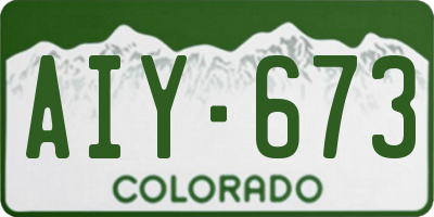 CO license plate AIY673