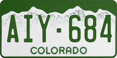 CO license plate AIY684
