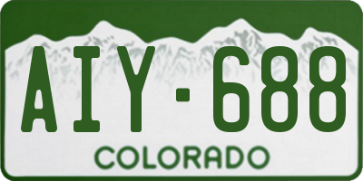 CO license plate AIY688