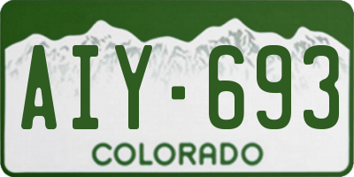 CO license plate AIY693