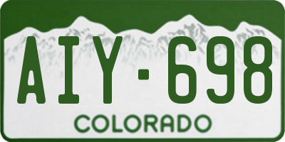 CO license plate AIY698