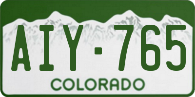 CO license plate AIY765