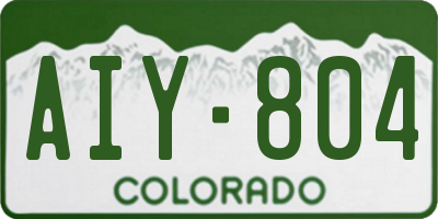 CO license plate AIY804
