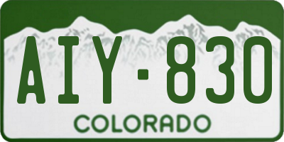 CO license plate AIY830