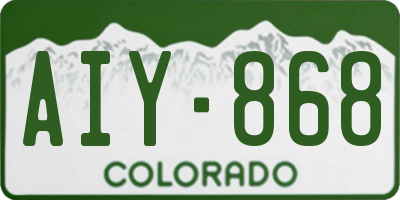 CO license plate AIY868