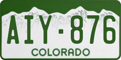 CO license plate AIY876