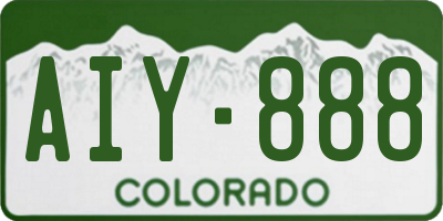 CO license plate AIY888