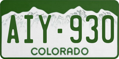 CO license plate AIY930