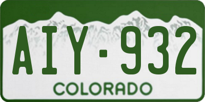 CO license plate AIY932
