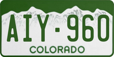 CO license plate AIY960