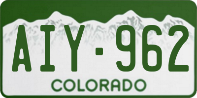 CO license plate AIY962