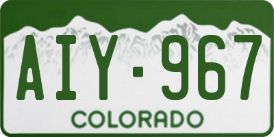 CO license plate AIY967