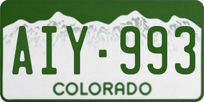 CO license plate AIY993