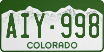 CO license plate AIY998