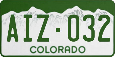 CO license plate AIZ032
