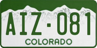 CO license plate AIZ081