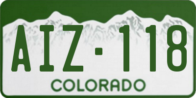 CO license plate AIZ118