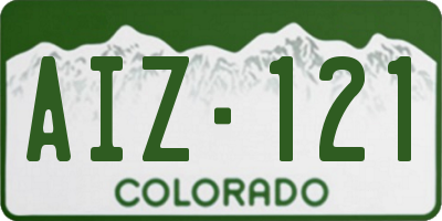 CO license plate AIZ121