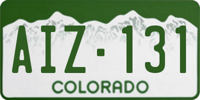 CO license plate AIZ131
